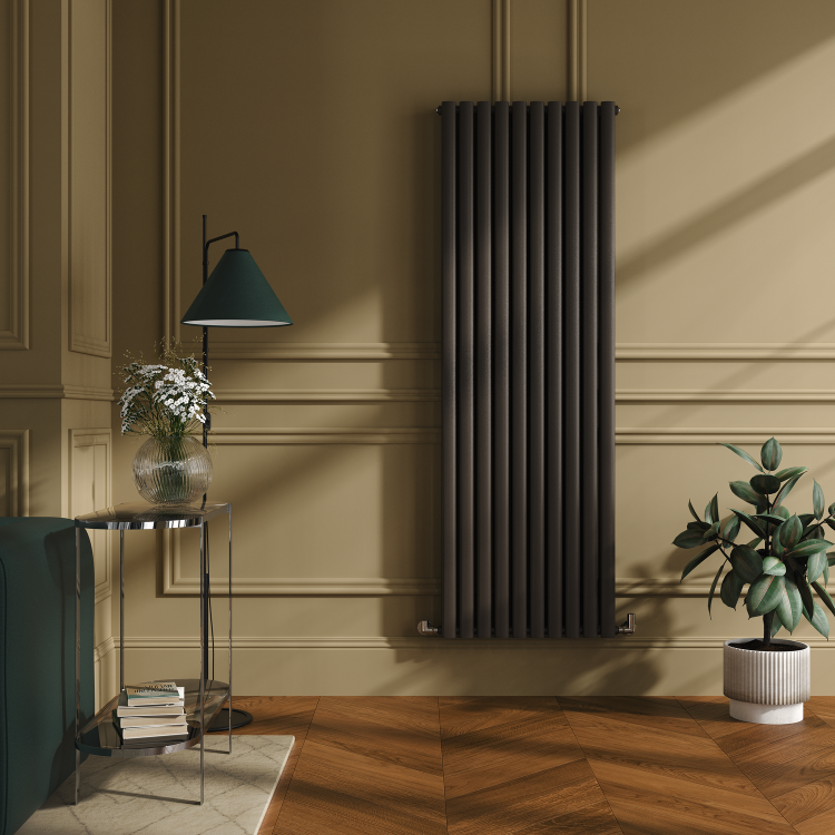 Sorrento Russet Vertical Oval Designer Radiator 1800x590mm Double Panel 6229 BTU - Image 2