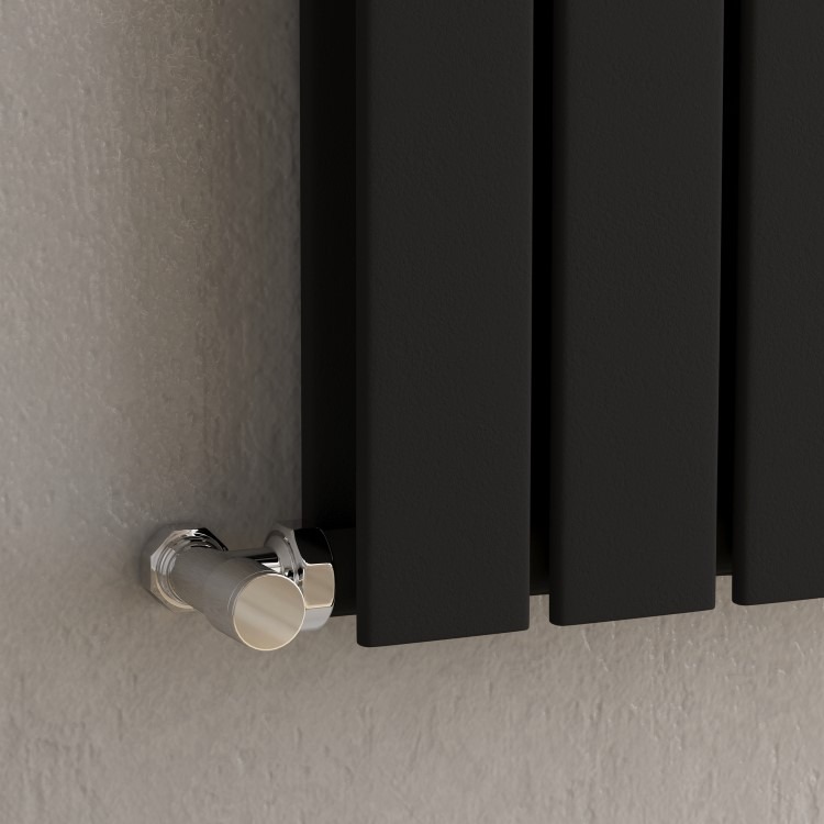 Riace Midnight Black Vertical Flat Designer Radiator 1800x272mm Double Panel 2778 BTU - Image 3