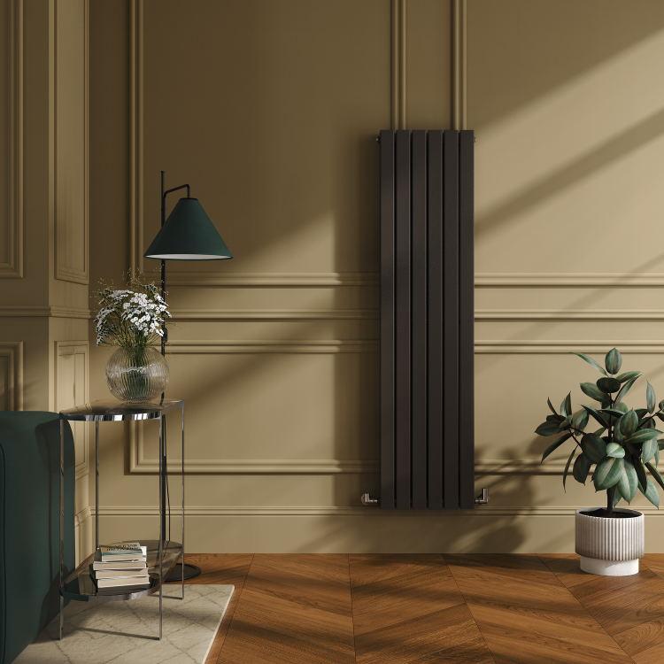 Riace Russet Vertical Flat Designer Radiator 1600x408mm Double Panel 3687 BTU - Image 2