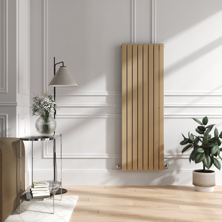 Riace Elk brown Vertical Flat Designer Radiator 1600x544mm Double Panel 4916 BTU - Image 2