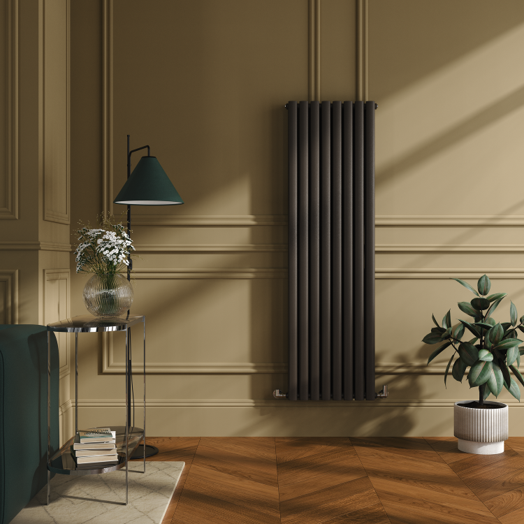 Sorrento Russet Vertical Oval Designer Radiator 1600x472mm Double Panel 4468 BTU - Image 2