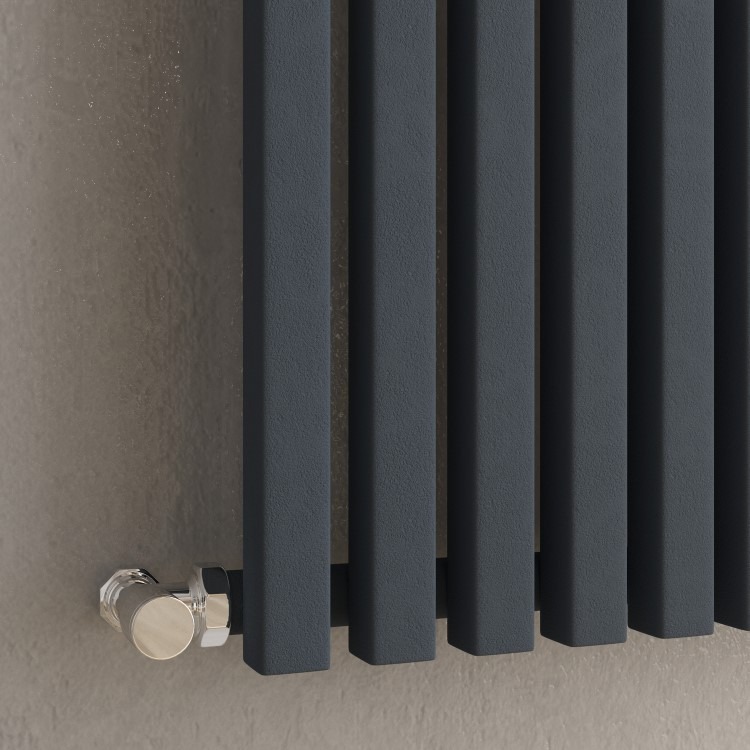 Ravello Anthracite Vertical Square Designer Radiator 1800x450mm Single Panel 3618 BTU - Image 5