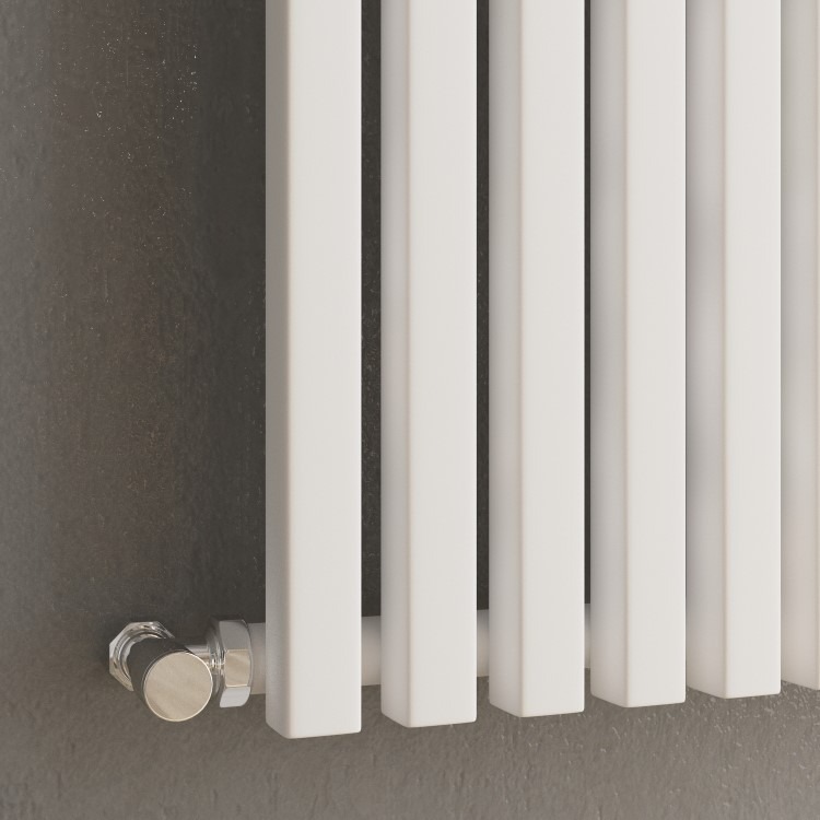 Ravello White Vertical Square Designer Radiator 1800x450mm Single Panel 3618 BTU - Image 2