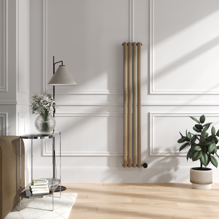 Beige Grey Vertical Smart Electric Radiator with Wi-Fi Thermostat - 1000W - H1600xW236 - Bathroom Safe - Image 2