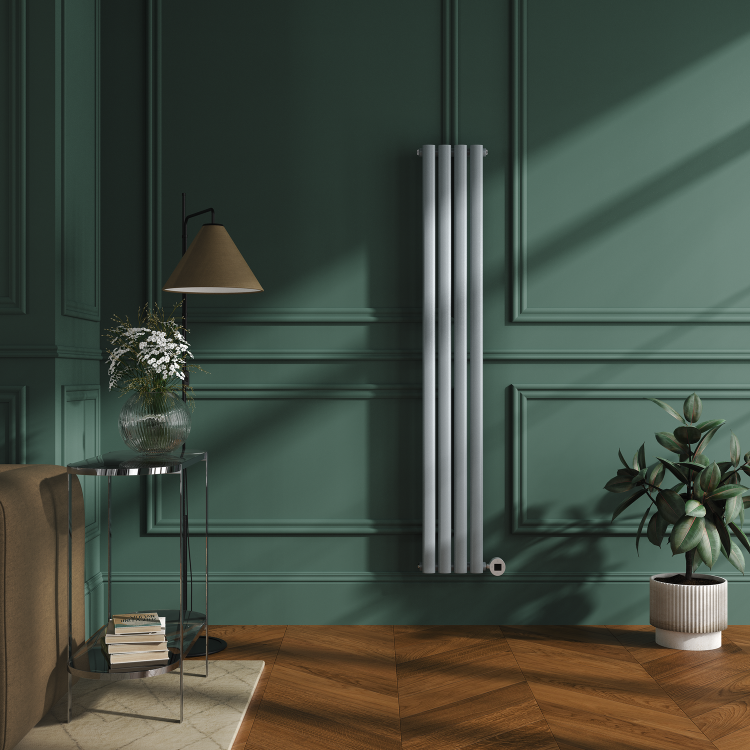 Salt & Pepper Vertical Smart Electric Radiator with Wi-Fi Thermostat - 1000W - H1600xW236 - Bathroom Safe - Image 3