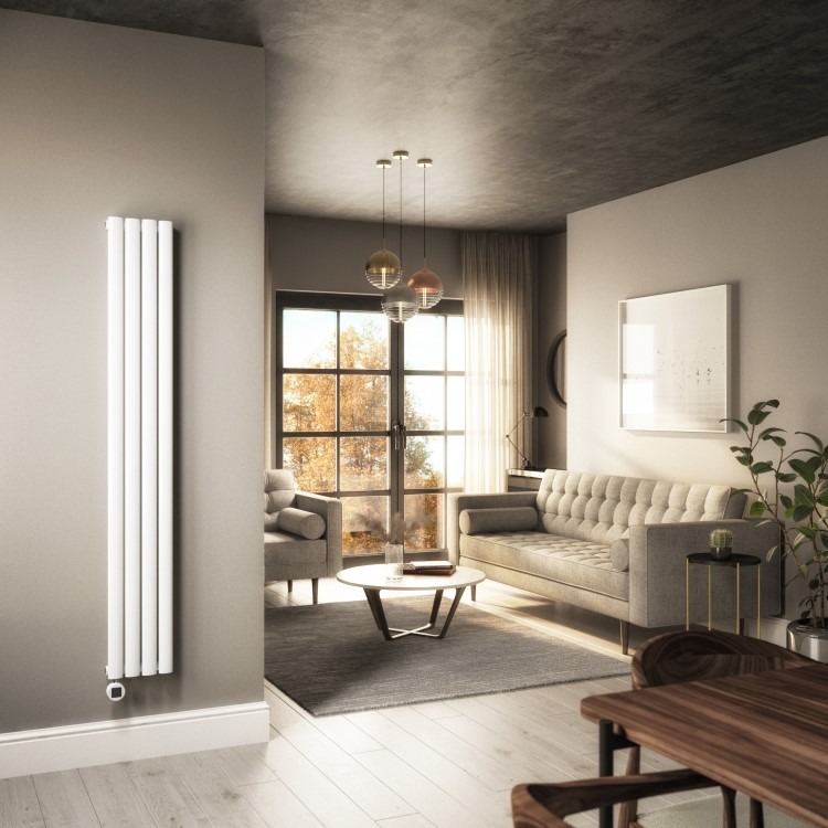 White Vertical Smart Electric Radiator with Wi-Fi Thermostat - 1000W - H1600xW236mm - Bathroom Safe - Image 5