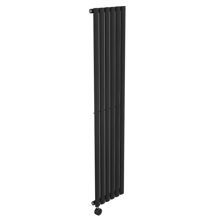 Midnight Black Vertical Smart Electric Radiator with Wi-Fi Thermostat - 1000W - H1600xW354mm - Bathroom Safe - Image 3