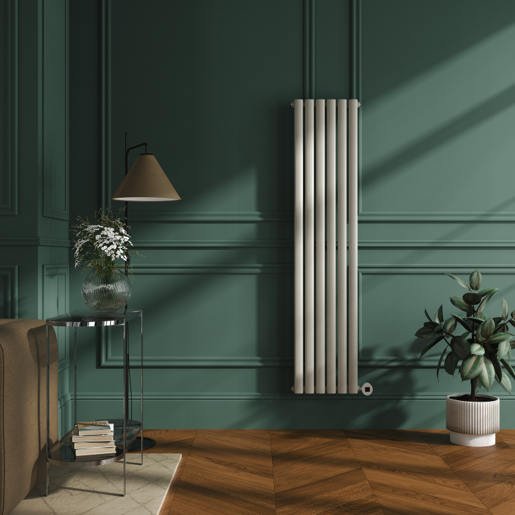 Linen Vertical Smart Electric Radiator with Wi-Fi Thermostat - 1000W - H1600xW354 - Bathroom Safe - Image 2