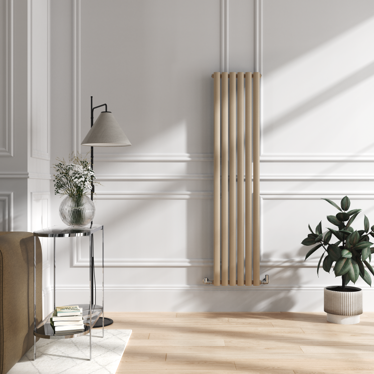 Sorrento Cleopatra Vertical Oval Designer Radiator 1600x354mm Single Panel 2282 BTU - Image 2