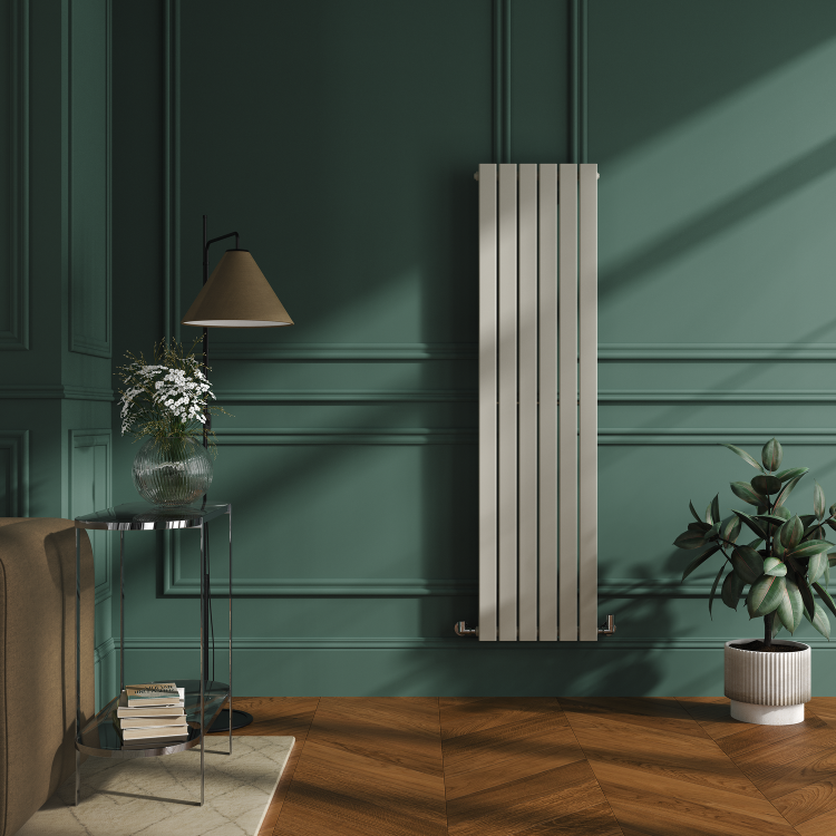 Riace Linen Vertical Flat Designer Radiator 1600x408mm Single Panel 2442 BTU - Image 2