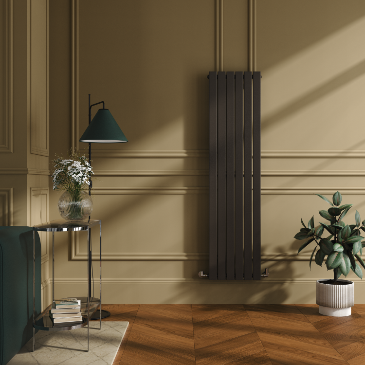 Riace Russet Vertical Flat Designer Radiator 1600x408mm Single Panel 2442 BTU - Image 4