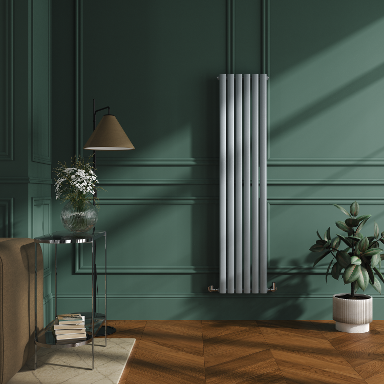 Sorrento Russet Vertical Oval Designer Radiator 1600x354mm Single Panel 2282 BTU - Image 2