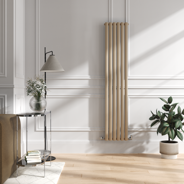 Sorrento Cleopatra Vertical Oval Designer Radiator 1800x354mm Single Panel 2530 BTU - Image 2