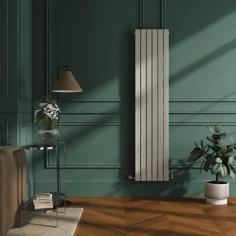 Riace Linen Vertical Flat Designer Radiator 1800x408mm Single Panel 2705 BTU - Image 2
