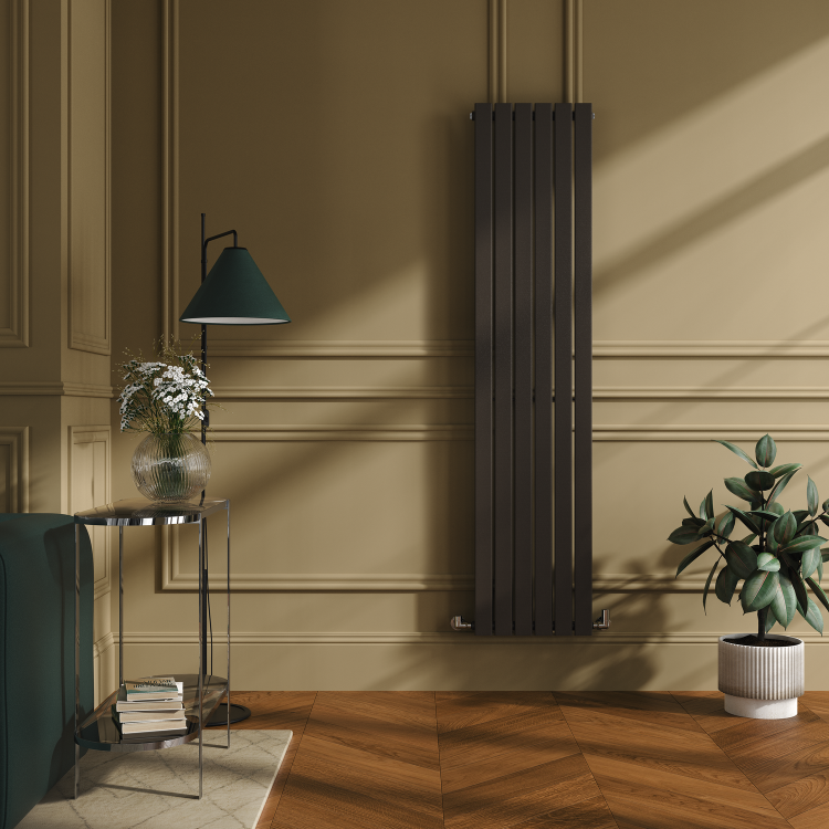 Riace Russet Vertical Flat Designer Radiator 1800x408mm Single Panel 2705 BTU - Image 2