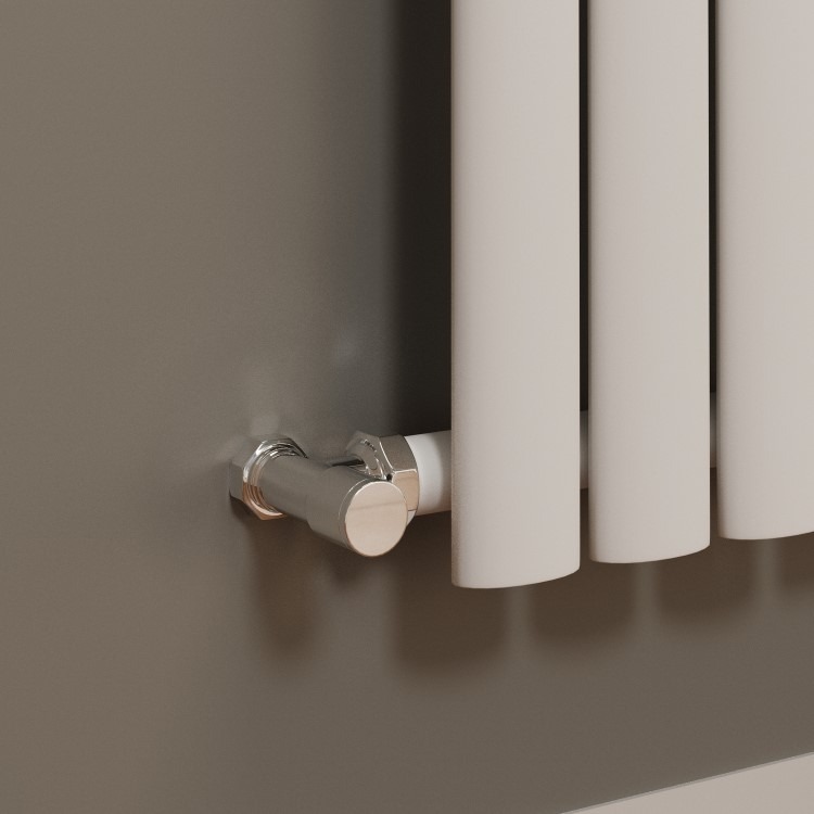 Specchio White Vertical Oval Designer Radiator with Mirror 1800x500mm Single Panel 2680 BTU - Image 2