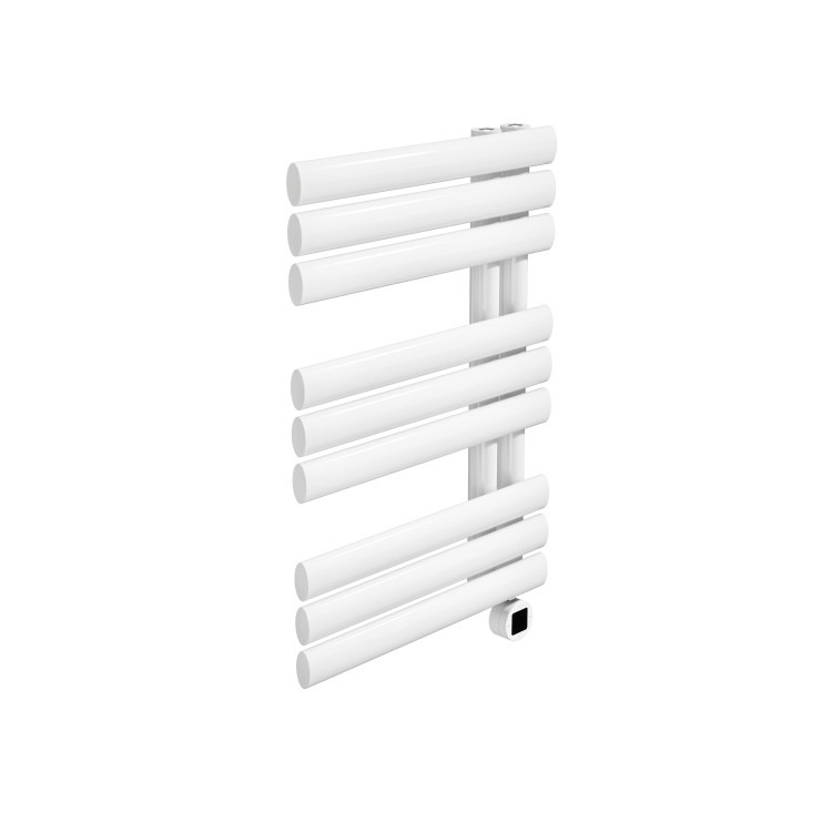 White Electric Towel Radiator 600W with Wi-Fi Thermostat - H650xW450mm - Bathroom Safe - Image 2