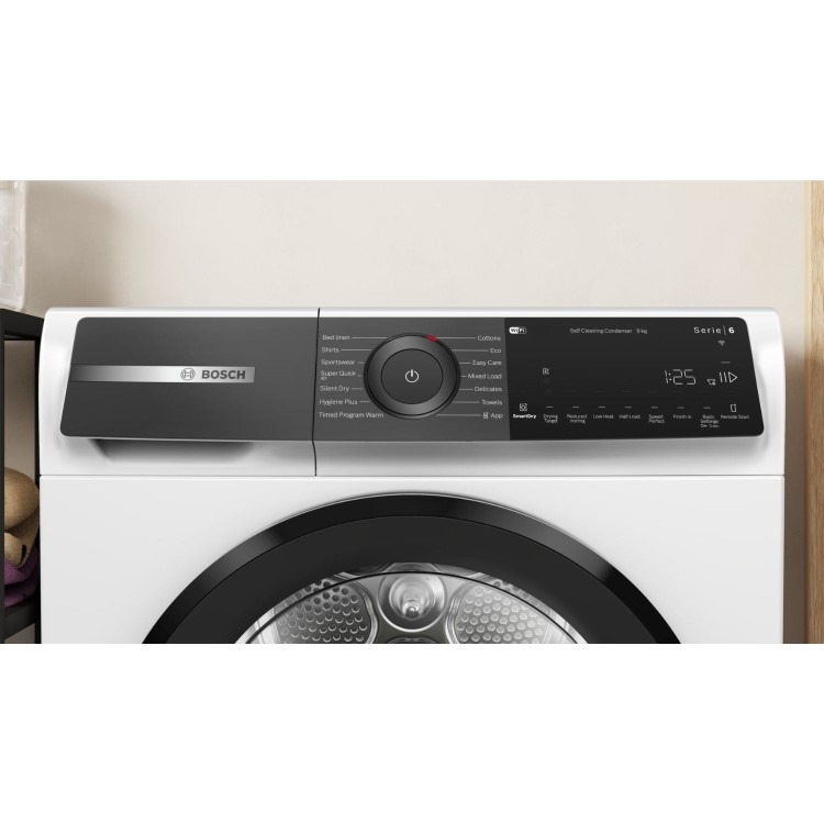 Bosch Series 6 9kg Heat Pump Tumble Dryer - Smart Wi-Fi A+++ Rated - White - Image 2
