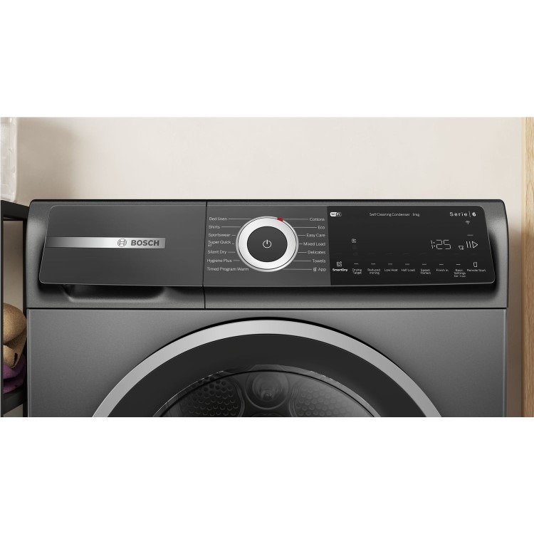 Bosch Series 6 9kg Heat Pump Tumble Dryer - Wi-Fi Connected A+++ Rated - Graphite - Image 7