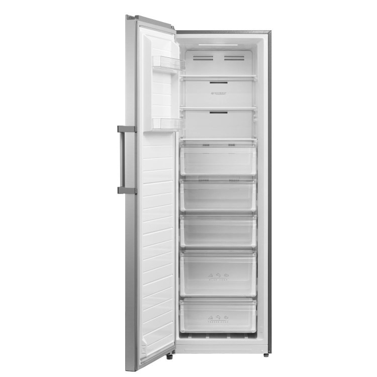 electriQ 272 Litre Frost Free Freestanding Upright Freezer - Inox - Image 2