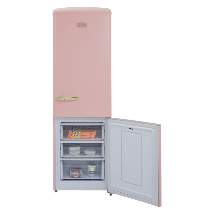 CDA 330 Litre 60/40 Retro Freestanding Fridge Freezer - Florence Tea Rose - Image 3