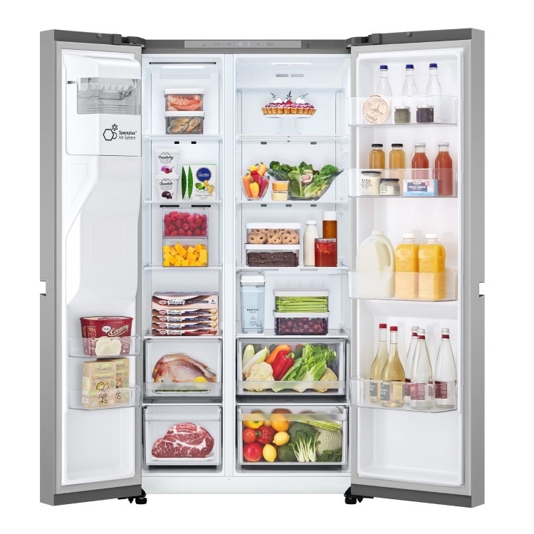 LG NatureFRESH 641 Litre Side-By-Side American Fridge Freezer - Prime Silver - Image 3