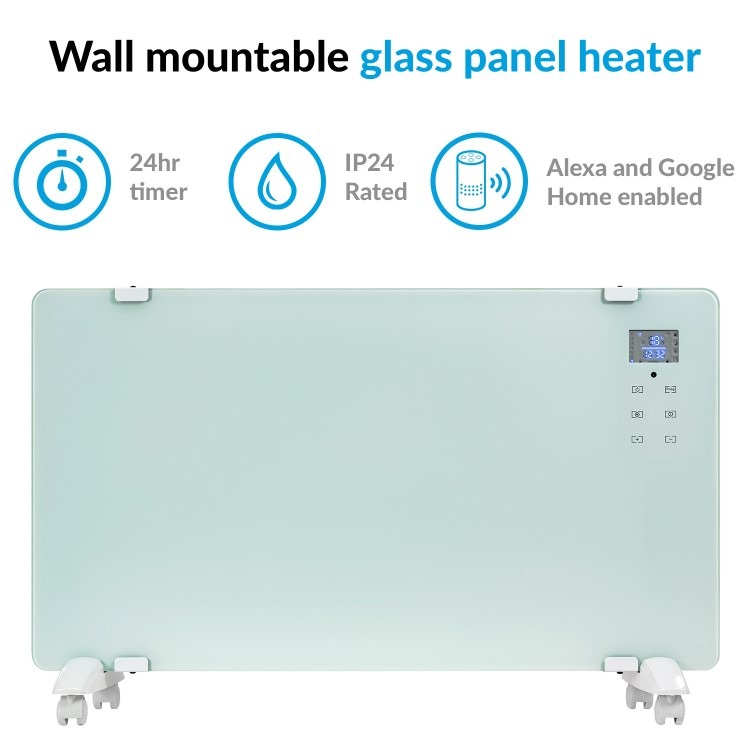 Refurbished electriQ 2000W Designer Glass Smart Heater - Wall Mountable - Image 3