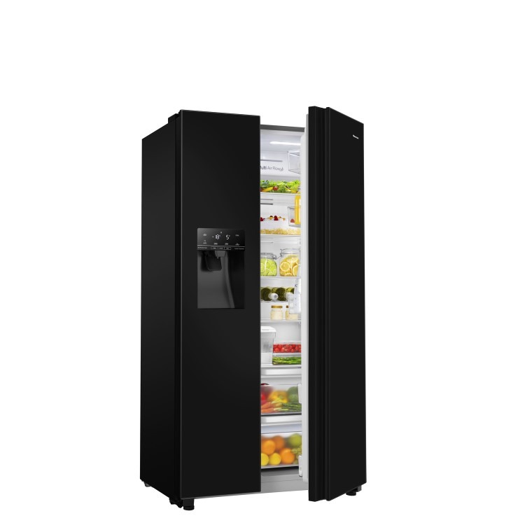 Hisense 562 Litre Side-By-Side American Fridge Freezer - Black - Image 3