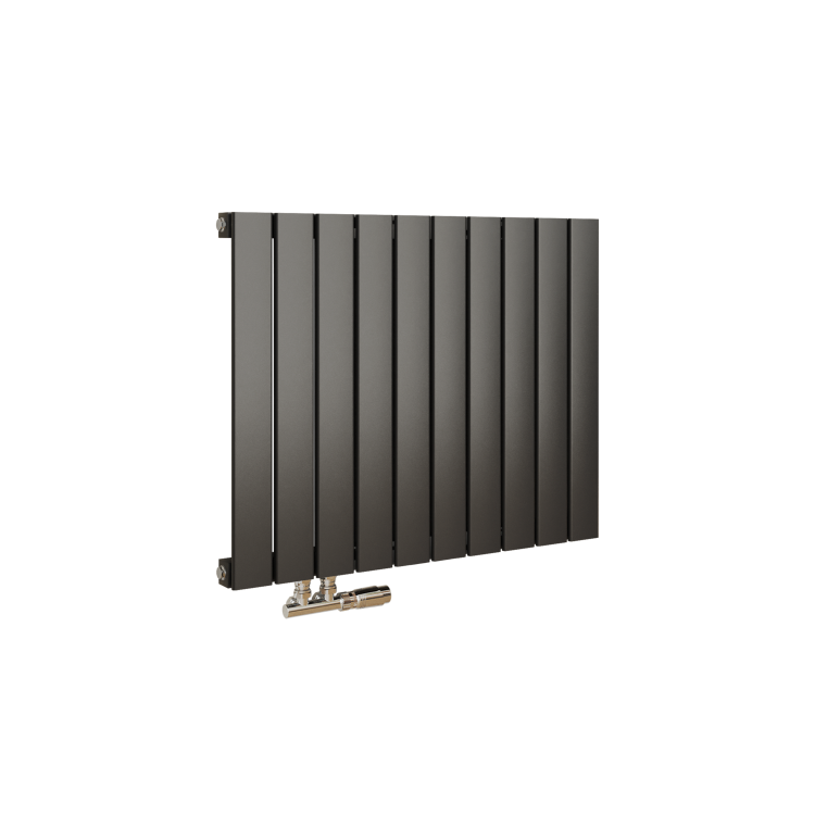 Eco Eleganza Midnight Black Horizontal Flat Aluminium Middle Connection Radiator 600x750mm Single Panel 2302 BTU - Image 3