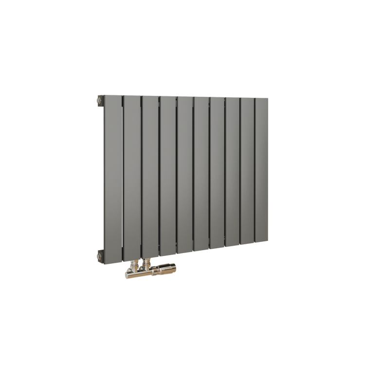 Eco Eleganza Anthracite Horizontal Flat Aluminium Middle Connection Radiator 600x750mm Single Panel 2302 BTU - Image 3