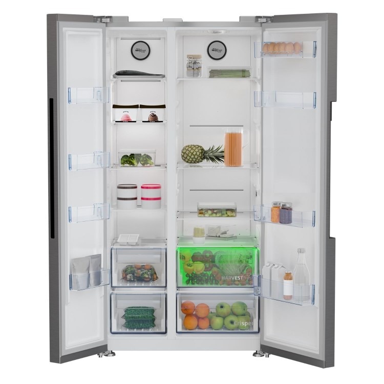 Beko 580 Litre Side by Side American Fridge Freezer with NeoFrost™ - Stainless Steel - Image 3