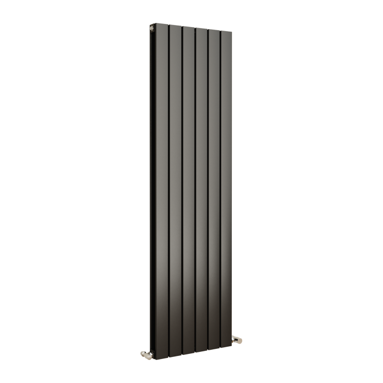 Eco Eleganza Midnight Black Vertical Flat Designer Aluminium Radiator 1600x450mm Double Panel 4049 BTU - Image 3