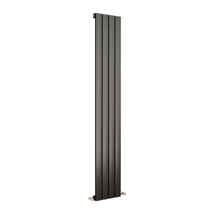 Eco Eleganza Midnight Black Vertical Flat Designer Aluminium Radiator 1800x300mm Single Panel 2258 BTU - Image 2