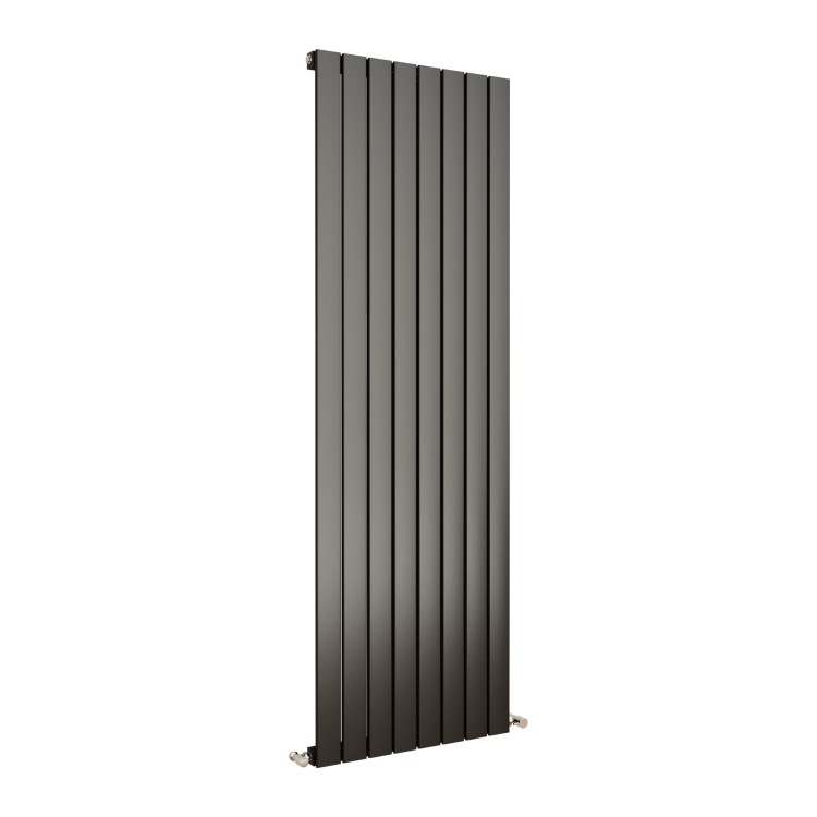 Eco Eleganza Midnight Black Vertical Flat Designer Aluminium Radiator 1800x600mm Single Panel 4517 BTU - Image 2