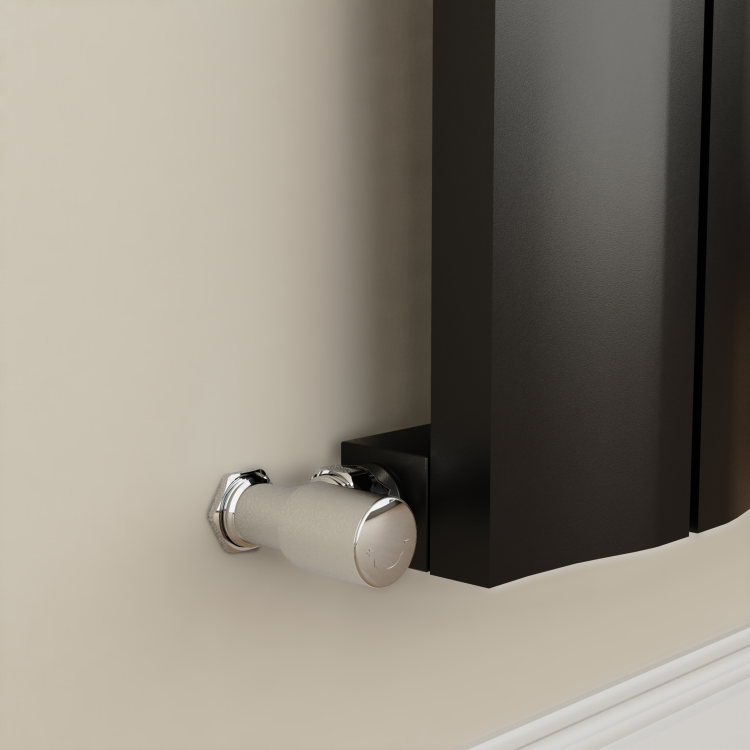 Eco Specchio Midnight Black Vertical Wave Mirror Designer Aluminium Radiator 1800x550mm Single Panel 3387 BTU - Image 2