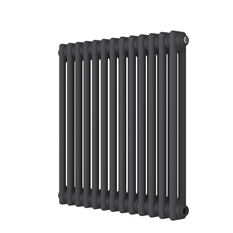 Anthracite Horizontal 2 Column Traditional Radiator 600 x 605mm - Nambi - Image 2