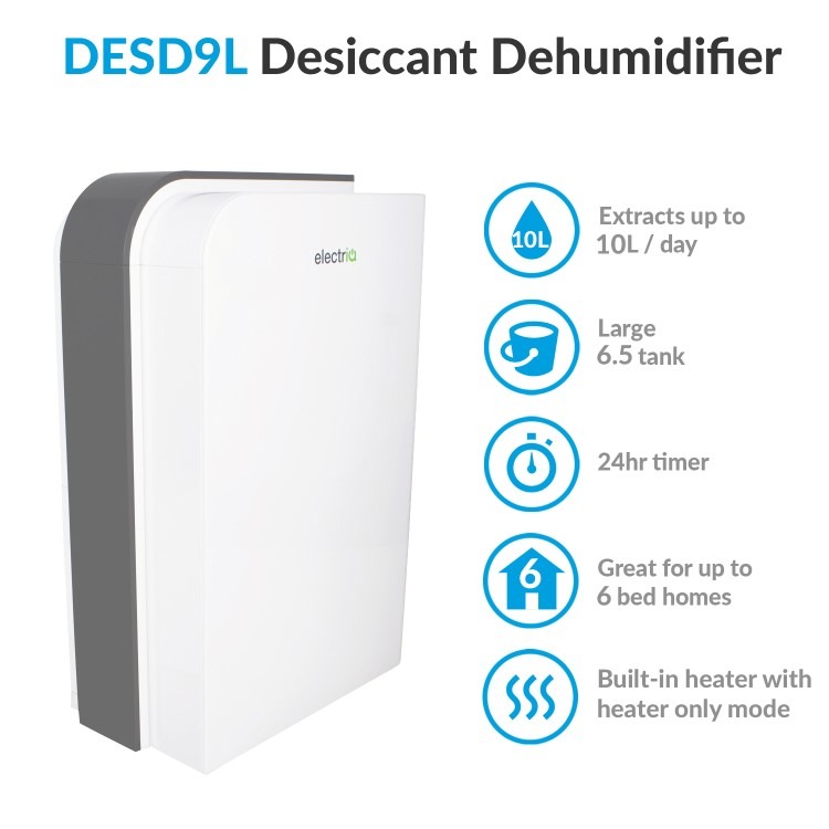 electriQ Platinum Low Temp 10L Smart Desiccant Laundry Dehumidifier with Heater - Image 6