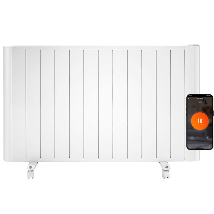 electriQ 2000W Smart WiFi Aluminium Electric Designer Radiator Gloss White Wall Mounted - Energy Efficient Panel Heater - Image 3