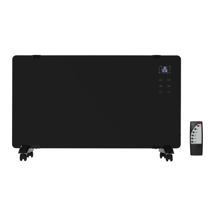 electriQ 2000W Smart Designer Glass Panel Heater - Wall Mountable & Bathroom Safe - Black - Image 3