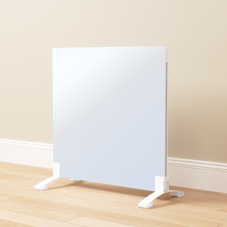 Low Energy 350W Smart Infrared Designer Glass Panel Heater - IP44 Bathroom Safe Wall Mountable or Free Standing 600x600mm - White - Image 3