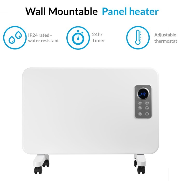 electriQ 1000W Slim Wall Mountable Panel Heater with Thermostat and Weekly Timer - Bathroom Safe - Image 3
