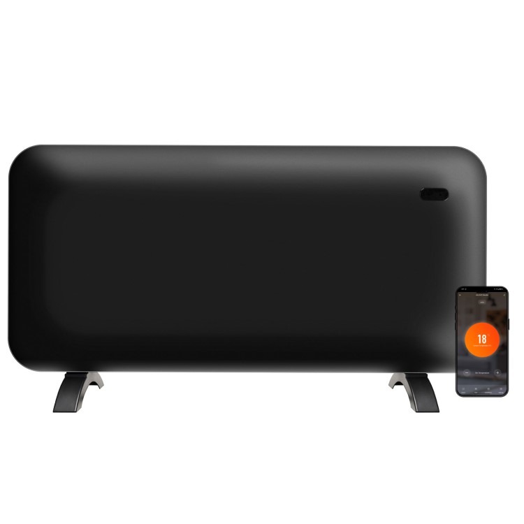 electriQ 2000W Smart Electric Designer Metal Panel Heater - Wall Mountable & Bathroom Safe - Black - Image 3