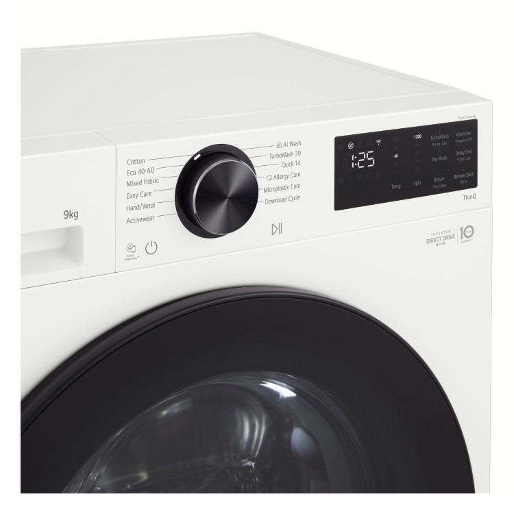 LG Series 3 Counter-Depth MAX™ 9kg 1200rpm Washing Machine - White - Image 3