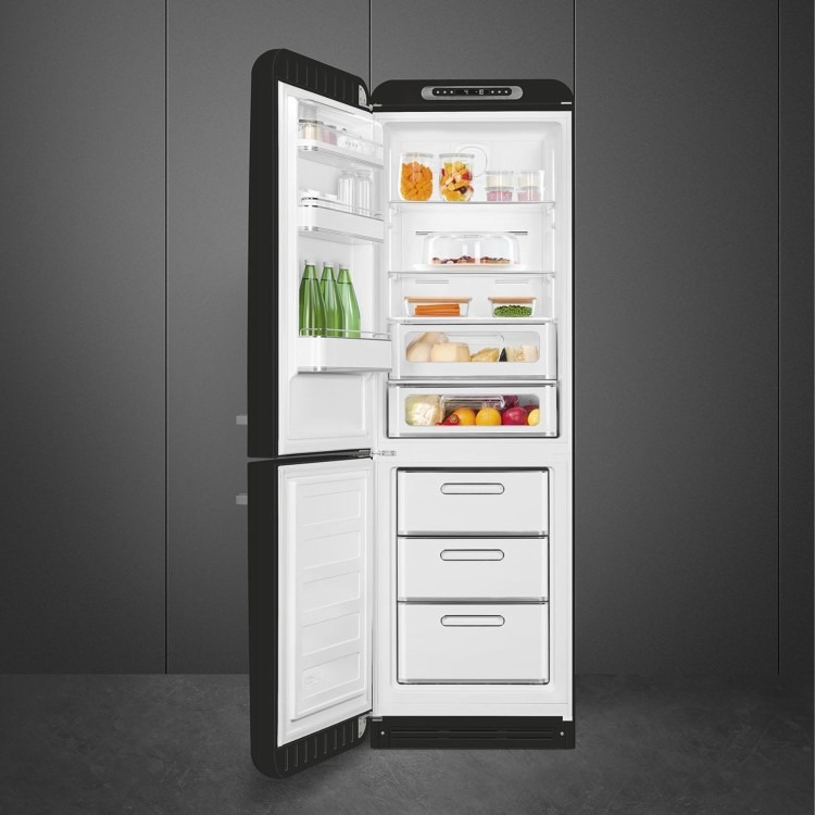 Smeg 331 Litre Fifties Style Left Hand Hinge 70/30 Fridge Freezer - Black - Image 3