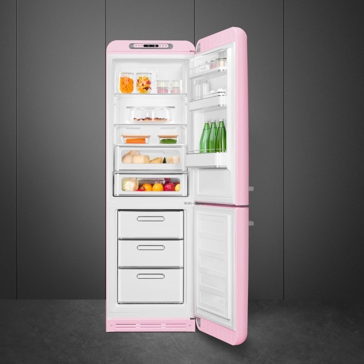 Smeg 331 Litre Fifties Style Right Hand Hinge 70/30 Fridge Freezer - Pink - Image 5