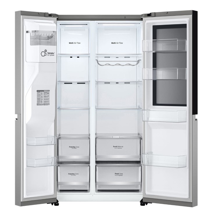 LG InstaView 635 Litre Side-By-Side American Fridge Freezer - Prime Silver - Image 3