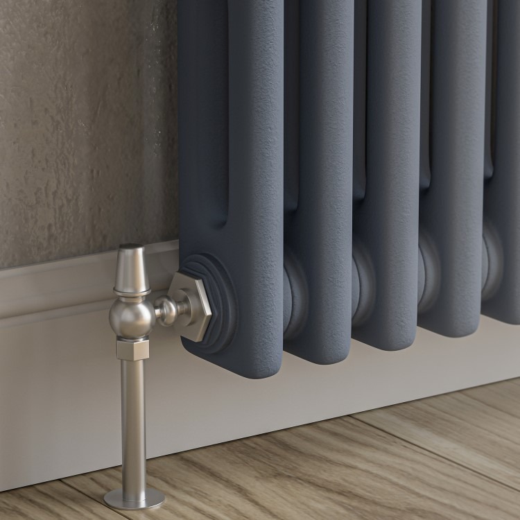 Reggio Anthracite Horizontal Double Column Traditional Radiator 600x830mm 2832 BTU - Cast Iron Style - Image 2