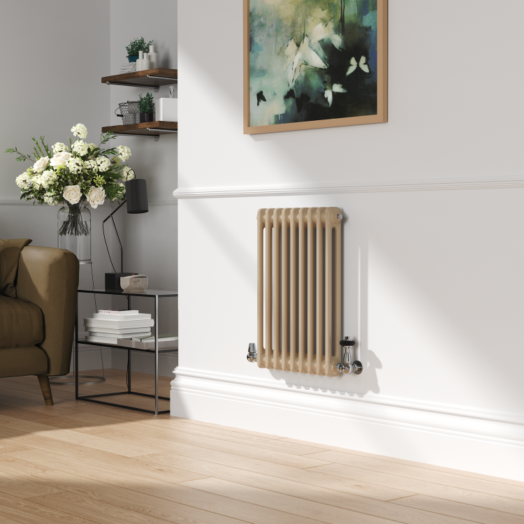 Reggio Cleopatra Horizontal Double Column Traditional Radiator 600x425mm 1416 BTU - Cast Iron Style - Image 2
