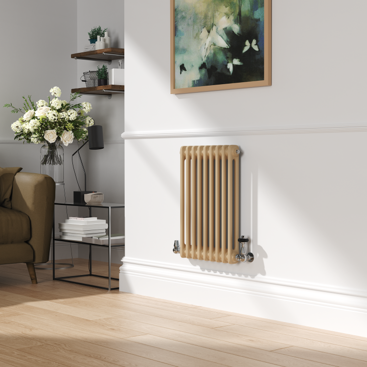 Reggio Elk brown Horizontal Double Column Traditional Radiator 600x425mm 1416 BTU - Cast Iron Style - Image 2