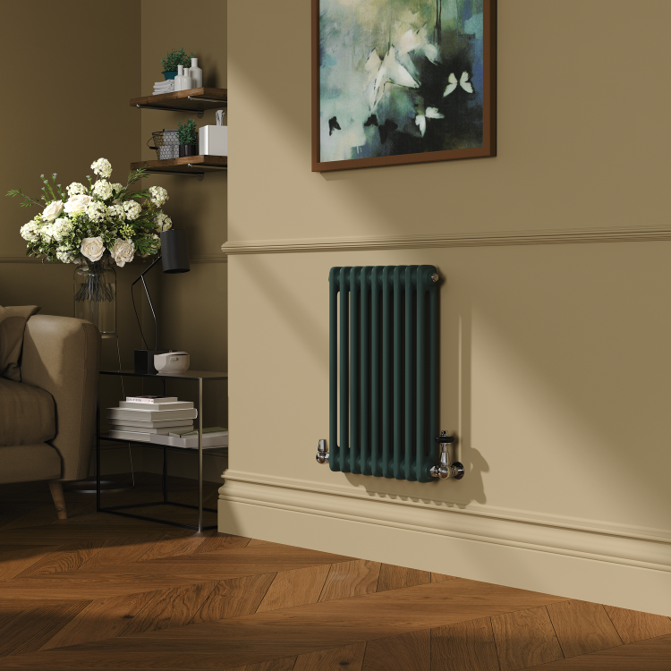 Reggio Evergreen Horizontal Double Column Traditional Radiator 600x425mm 1416 BTU - Cast Iron Style